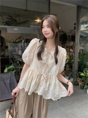 flower clair chou puff top | Mercari