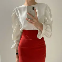 ブラウス 2024年秋新作 トップス レディース 人気トップス 長袖 スタイリッシュ ラウンドネック (T)