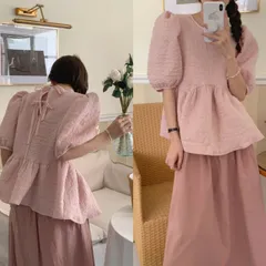 ブラウス 人気シャツ レディース 半袖 ラウンドネック (T)