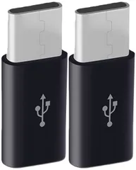 USB MicroB TYPE-C変換アダプター ブラック,2個 マイクロB タイプc 対応 USB-C 変換アダプタ Android iPhone15/16対応 スマホ タブレット 最大2A出力 