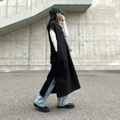 ベストワンピース Vネック ロングワンピース (T)