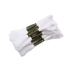 刺繍糸 10束, ホワイト 7.5m クロスステッチ 縫い糸 DIY 手芸用糸 