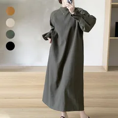 シャツワンピース レディース 長袖 ロング丈ワンピ (T)