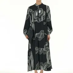 ロング丈ワンピース マキシ丈ワンピース 長袖 レディース シャツワンピース (T)