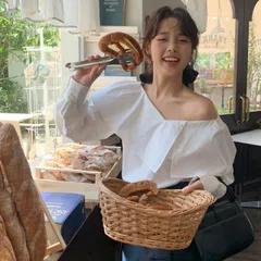 ブラウス レディース 半袖シャツ Vネック 不規則デザイン (T)