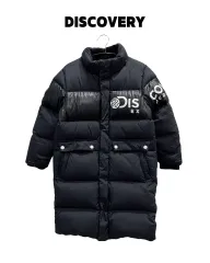 DISCOVERY キッズ グースダウン ロング ダウン ジャケット ブラック