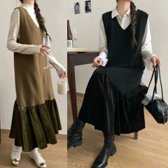 etsinta】リメイクミリタリー2WAYチルデンニットチュニックベスト
