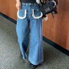 モネピネ lace docking design denim jacket - メルカリ