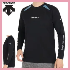 DESCENTE デサント バレーボールウェア 長袖シャツ Tシャツ フライングレシーブ グラフィックプリント DV4FLT02U 美品 ブラック メンズ _N8