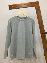 無地 グレー ロングスリーブ