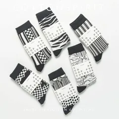 靴下 ソックス デザイン レディース 黒白 韓国 ファッション 雑貨 かわいい おしゃれ 北欧 送料無料 [K] (T)