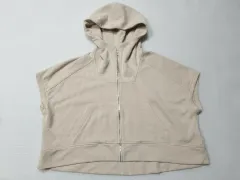 TOM GRAYHOUND ベージュ フード 半袖 ジップアップ ベスト フリーサイズ