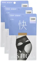 ストッキング [ASTIGU(アスティーグ)] 【快】 [アツギ] ムレにくい(パンティ部レス) AP9009 <3足組> レディース
