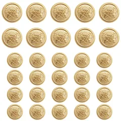 手芸 ボタン 前ボタン スーツ 20mm 10個 袖ボタン ブレザー 15mm 20個 EXDUCT シングル5着分 (ゴールド)