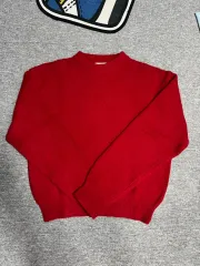 L) アモーメント フラッフィー ブラッシュド ロング スリーブ ニット レッド