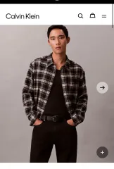 カルバン・クライン CK プレイド フランネル クロップド リラックスド シャツ