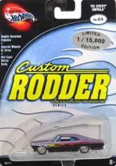 【中古】ミニカー 1/64 ’65 CHEVY IMPALA(パープル×ブラック×ファイヤーパターン) 「100% Hot Wheels Custom RODDER」 [B2271]
