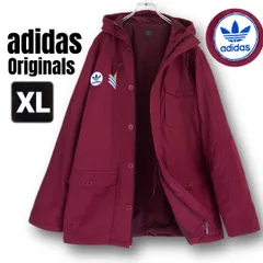 adidas Originals アディダス★中綿入フーディショートコート/ベンチコート★スリーストライプス★バーガンディ★メンズO   #2512D057
