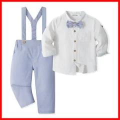 【人気商品】フォーマル 子供 スーツ 男の子 長袖 サスペンダー 4点セット 無地 可愛い おしゃれ 発表会 [Volunboy] 誕生日 結婚式 卒園式 入園式 入学式 80-120cm