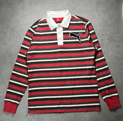 【希少】PUMA ラガーシャツ デカロゴ刺繍 マルチボーダー Y2K Lサイズ相当