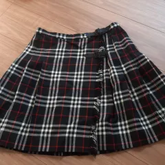 バーバリー ブルーレーベル 巻き スカート ブラック チェック M ラップ