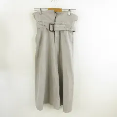 ELENCARE DUE ハイウエストスカート ロング フレア グレー F *T874