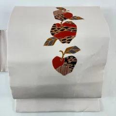 【美品】 名古屋帯 優品 生り物 金糸 金彩 ベージュ 正絹 【中古】