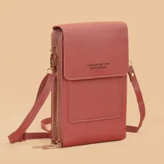 ☆ ダークピンク ☆ スマホショルダーバッグ ミニバッグ スマホポーチ レディース ショルダー おしゃれ スマホポシェット 大人かわいい スマホ 財布 ショルダーバッグ バック バッグ かわいい  スマホショルダー 斜めがけ 肩掛け シンプル ポーチ 多機能