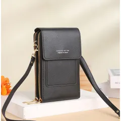 ☆ ブラック ☆ スマホショルダーバッグ ミニバッグ スマホポーチ レディース ショルダー おしゃれ スマホポシェット 大人かわいい スマホ 財布 ショルダーバッグ バック バッグ かわいい  スマホショルダー 斜めがけ 肩掛け シンプル ポーチ 多機能