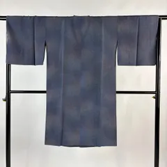 【美品】 道行 身丈114cm 裄丈67cm M 和装コート 角衿 ぼかし柄 灰紫 正絹 逸品 【中古】
