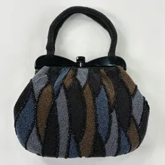 和装バッグ 優品 ビーズバッグ フォーマル 幾何学 黒 ビーズ 和装小物  【中古】