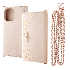 iPhone 15 Pro Max用 ケース ディズニー 手帳型 レザーケース Collet ショルダーストラップ付き ベル