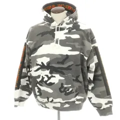 【中古】シュプリーム Supreme 2025年秋冬 Woven Patches Hooded Sweatshirt カモフラ パーカー グレーxホワイト【サイズXL】【メンズ】