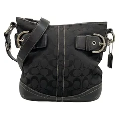 COACH(コーチ) ショルダーバッグ シグネチャーソフトダッフル 3574 黒 レザー