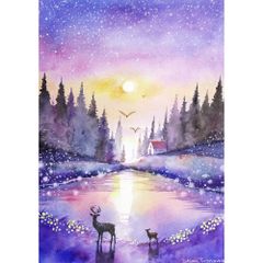 【水彩画・原画】ゆめみてた 水彩画・原画】ゆめみてた アート・写真