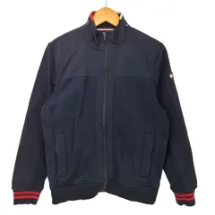 トミーヒルフィガー TOMMY HILFIGER ネックロゴプリント トリコロール コットンナイロン切替 裏起毛ジップアップジャケット メンズ import：M 