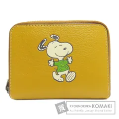 COACH コーチ CE869 スモールジップ アラウンド ウォレット・スヌーピー 二つ折り財布（小銭入れあり） レザー レディース [中古]