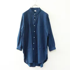 ノーコントロールエアー NO CONTROL AIR 染色加工 キュプラコットン スモールカラー長袖ロングシャツ XS ブルー【2400014498530】