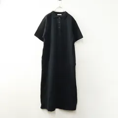 フリークスストア FREAK'S STORE 襟付きポロ半袖ワンピース M ブラック┃黒 ロング丈 チュニック【2400014732924】のサムネイル