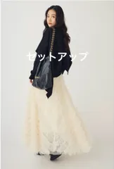 【SET】アシメケープ2wayニット黒+スフレアシメチュールスカート白 ◾️Frene フラーネ