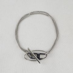 DIESEL ディーゼル ブレスレット USED品 DX1535 ロゴ チェーン アクセサリー X8561