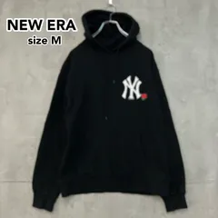 NEW ERA ニューエラ スウェット パーカー ニューヨーク ヤンキース NY センターロゴ バラ 刺繍 ストリート カジュアル ブラック 黒 Mサイズ ユニセックス ★ ◇■