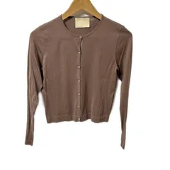 TOCCA(トッカ) カーディガン サイズXS レディース美品  - ダークブラウン 長袖/ラインストーン