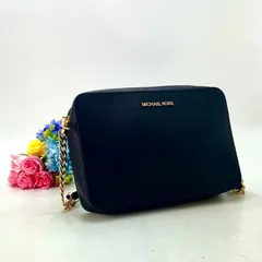 マイケルコース ショルダーバッグ ポシェット 黒 革 旅行FZ85