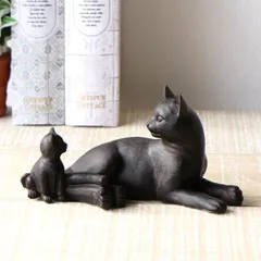 猫 置物 おしゃれ アンティーク 小さい 樹脂 ねこ ネコ オブジェ 置き物 可愛い かわいい レトロ 卓上 玄関 雑貨 小物 インテリア 親子猫の小さな置物
