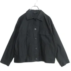 アンタイトル★シャツ風ジャケット 大きいサイズ4 黒系 無地 z16758