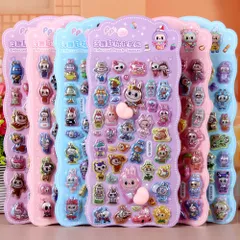 即日発送 LABUBU ラブブシール ぷくぷく 3D立体シール 3Dジュエルシール ラブブ シール おしり アクリルラインストーン ステッカー 6枚セット シール 可愛い DIY 工芸品 ぷくぷくお尻 おしり おしりシール labubu