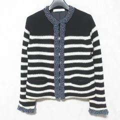 良品 sacai luck サカイラック パールビジュー装飾 ボーダー ニット