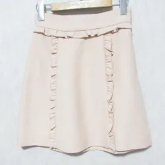 良品 miu miu ミュウミュウ フリルスカート サイズ36 ピンクベージュ レディース 古着 中古 USED
