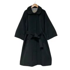 美品 ADAM ET ROPE' アダムエロペ ラウンドカラー ベルテッドコート サイズ38 ブラック レディース 古着 中古 USED